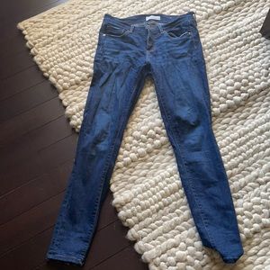 Loft denim.  Skinny crop. Size 25 petite.Dark wash